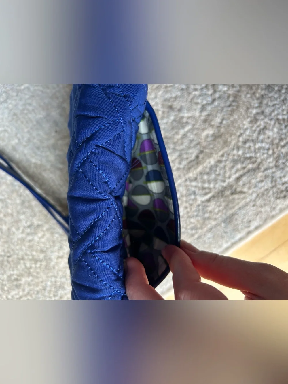 Vera Bradley Quilted Crossbody Bag - Royal Blue - Picture 9 of 9